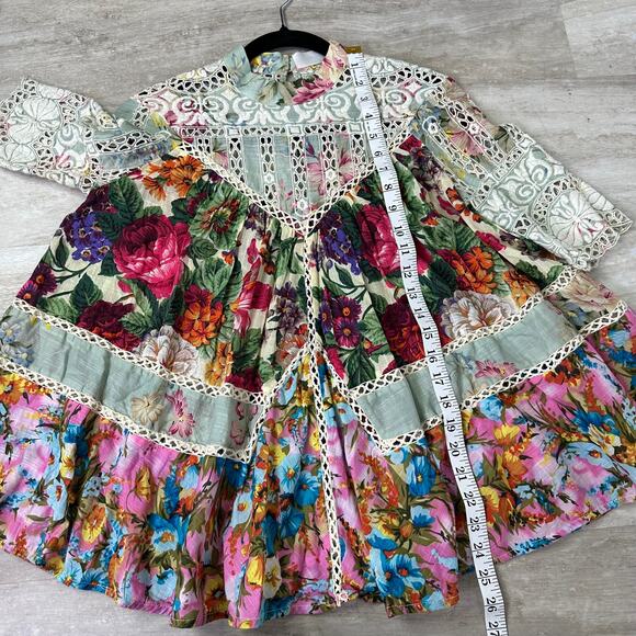Zimmermann Floral Sundance panelled eyelet smock Blouse size 1 /US 6 - Picture 9 of 11